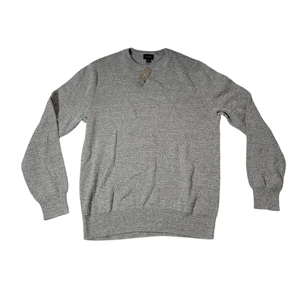 J. Crew Mens Grey Marl Knit Crewneck Sweater Size M New With Tags
